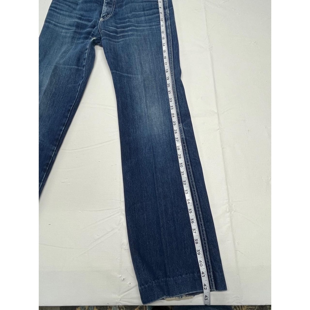 Vintage Jordache Women's Blue Denim Straight Bootcut Frayed Hem Jeans 32 L - Picture 12 of 13